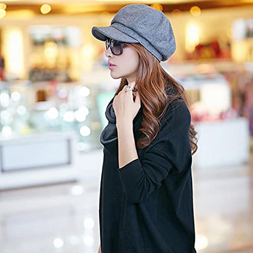 Newsboy Caps Women Newsboy Gatsby Cap Octagonal Baker Peaked Beret Driving Hat Female Sunscreen Hats Painter Tour Cap (Light Grey) #TOP6