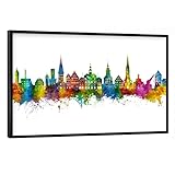 artboxONE Poster mit schwarzem Rahmen 30x20 cm Städte 