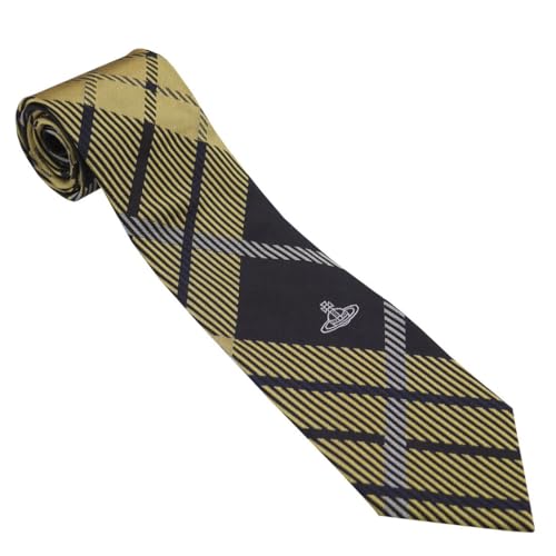 Vivienne Westwood ヴィヴィアン・ウエストウッド ネクタイ ブラック系 チェク系 AW2024 81050004-W0100-N401-BLACK [並行輸入品]