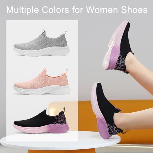 Women's Slip On Walking Shoes Tennis Comfort Athletic Gym Sneakers4