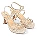 Imagen de PIZZ ANNU Stellora Sandalias Plataforma Mujer de dedo Vestir Zapatos Verano Comodas con Tacon Alto Brillantes Elegantes para Fiesta y Boda Dorado EU 37
