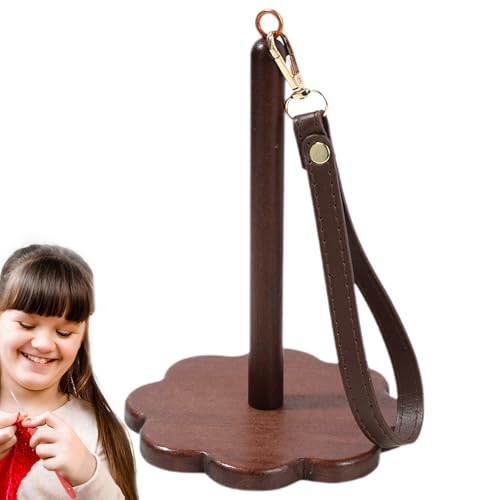 Organizador De Portátil - De Madera Y Soporte Para Hilos | Regalo Para Los Amantes Del Tejer | Soporte Rollos Lana | Desenrollador Lana Con Rodamiento Bolas | Dispensador Giratorio Pa Ra