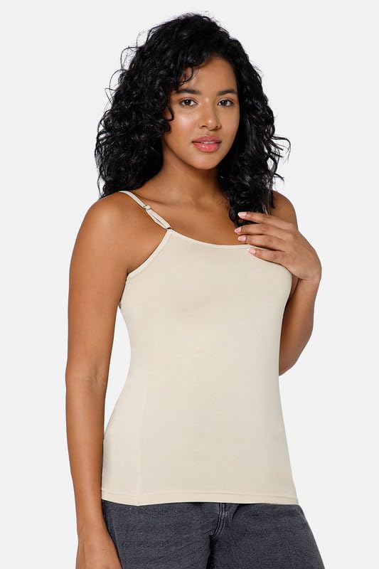 Image of Intimacy Cotton Camisole for Women with Adjustable Spaghetti Straps Comfortable Everyday Wear Camisole Slip for Women