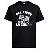 Diver Camisetas Camiseta del Eibar Desde la Cuna para Aficionado al fútbol - Negro, L