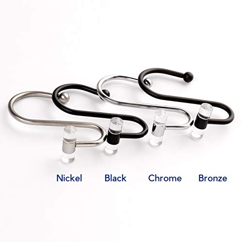 Shower Curtain Hooks, Metal Shower Curtain Rings, Rust-Resistant Shower Hooks For Bathroom Shower Rod Curtains, Acrylic T-Bar Decorative Shower Curtain Hooks For Bathroom, Set Of 12(Bronze) #TOP6