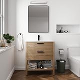 Beingnext 30 Inch Floor Standing Bathroom Vanity, Vanity with 2 Drawers and 1 Shelf, 30'' Freestandi