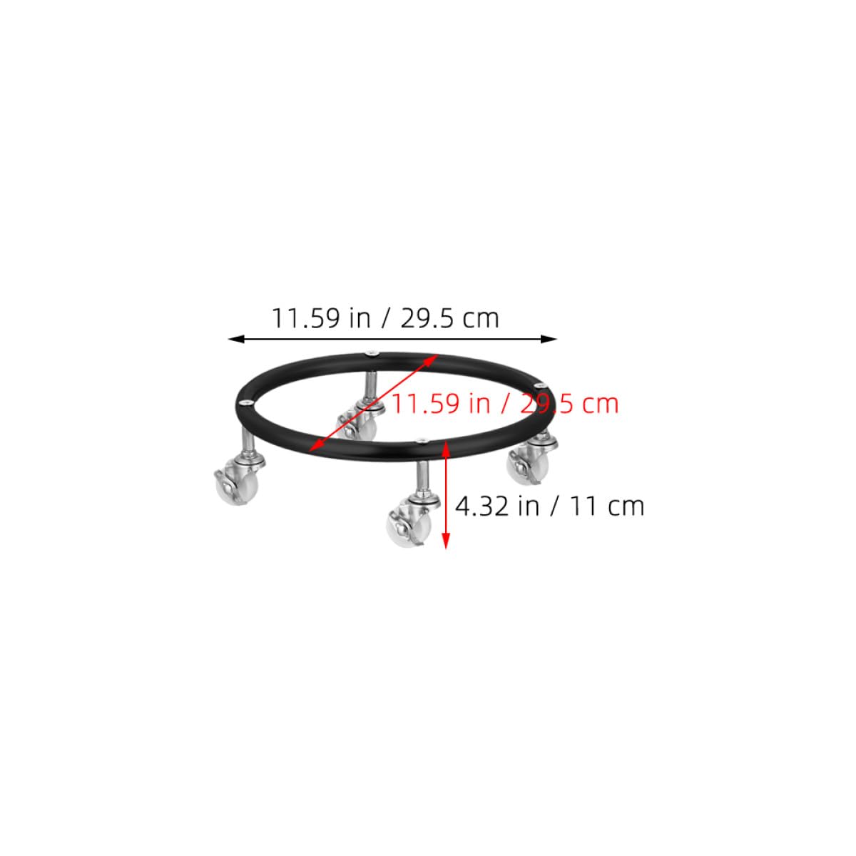 Mipcase Support de Cylindre à roulettes en Acier Inoxydable Épais Noir, Socle Mobile avec Frein, Plateau pour Bouteille de Gaz Propane, Chariot Robuste pour Réservoir Essence, Usage