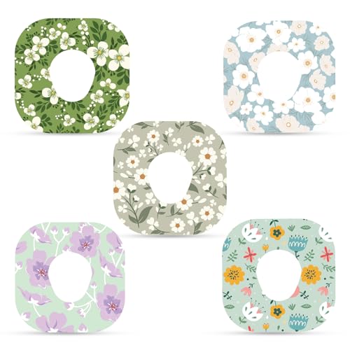 25pcs Flower Pattern Waterproof Adhesive Sensor Covers for Dexcom G7