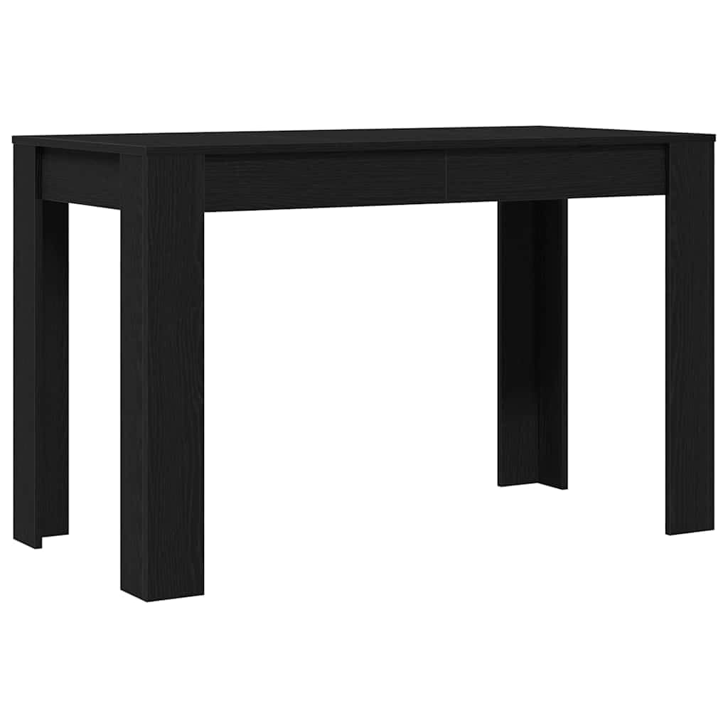 Tavolo da pranzo effetto rovere e nero, 120 x 60 x 76 cm, in legno con piano stabile per cibi e bevande, facile da pulire grazie al panno umido, resistente all'umidità
