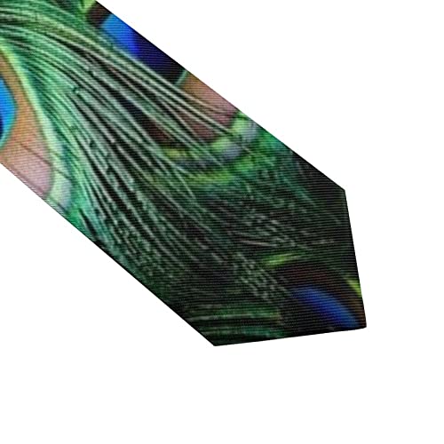 Men Novelty Neckties Slim For Green Peacock Art Paisley Necktie For Wedding, Dinner Party, Groomsmen, Formal Neckties, Regular Tie 3D Prints #TOP5