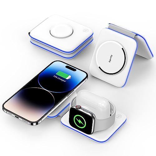 Apple Ladestation für iPhone14/13/12/Pro/Plus/Mini/Max,Apple Watch Ladestation für Apple Watch 8/Ultra/7/6/SE/5/4/3/2, iPhone Ladestation für AirPods2/3/Pro/Pro2 Mag-Safe Ladegerät