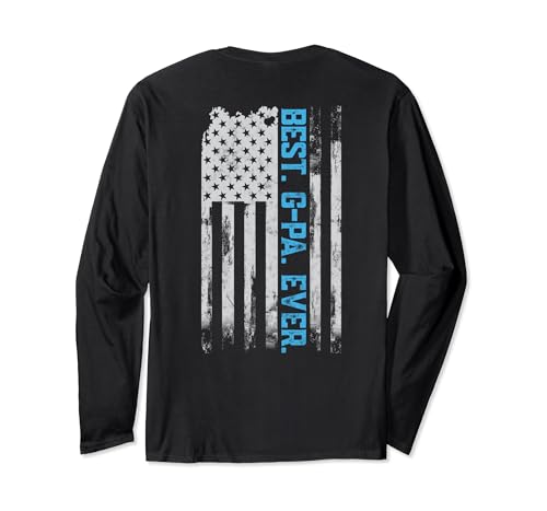 Best G-pa Ever American USA bandera regalo del día del padre abuelo Manga Larga