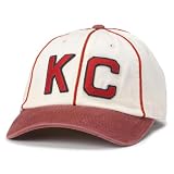 AMERICAN NEEDLE Archive Negro League Kansas City Monarchs Baseball Dad Hat, Ivory/Dark Red