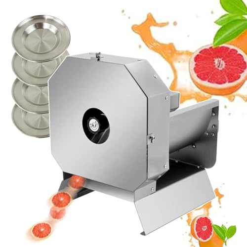 CWCQGH Electric Commercial Vegetable Slicer and Shredder Machine, Stainless Steel Food Slicer for Lemon, Garlic, Tomato