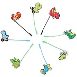 VINTORKY シリコン製ストロー先端保護カバー 恐竜デザイン再利用可能ストローチップ 飲食補助具 ピクニックやパーティー用 8個セット