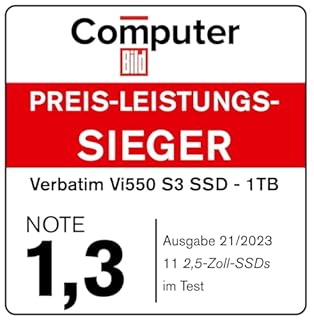 Verbatim SSD Vi550 S3 - SSD interno da 256GB - Solid State Drive - Interfaccia SATA III 2,5''- Unità SSD interna con tecnologia 3D NAND - SSD da 256GB ad alta prestazione- 560MB/s - nero