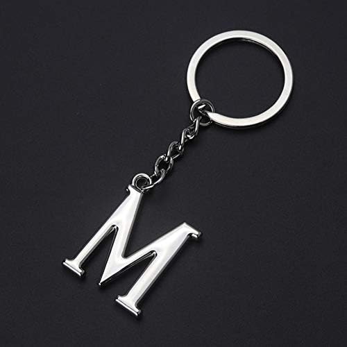 Initial Letter Keychain Alphabet Key Rings Stainless Steel Letter Charm Keychain for Women