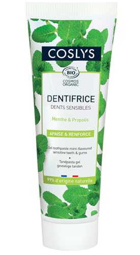 Coslys Dentifricio per Denti Sensibili alla Menta Bio, 75 ml