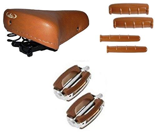  Sella MONTEGRAPPA con Molle + Pedali + Manopole e Manopolini per biciclette Graziella - Biciclette d\'epoca - Tipo \