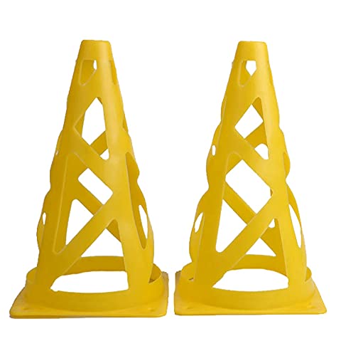 Leapiture Agility-Kegel, Hohle Markierungshütchen, Motorrad-Trainingshütchen, Fußball-Skating-Übungstraining, Verkehrssperre, Sportkegel für Bohrer, Fußballkegel für Kinder (Gelb)