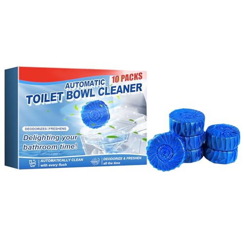 Tabletas de Limpieza de Inodoro,Limpiador y Ambientador para Lnodoro,Bloques de Limpieza de Inodoro Azules,Bloque Azul Automático Limpiador,Pastilla para Cisterna,10PC
