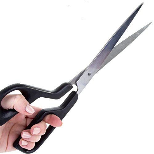 White Hinge Heavy Duty Decorative Scissors, Black, Stainless Steel, 30cm