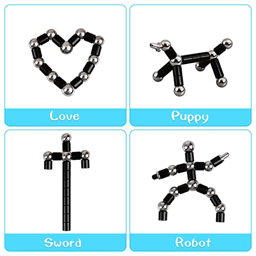 Skrsoul Toys Pen Magnetic Metal Pen Multifunctional Creative Writing Magnet Ballpoint Pen Decompression Magnetic Metal Pen (Black-1) #TOP1