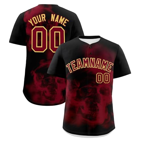 Camiseta personalizada de béisbol con patrón, manga corta - Nombre, número y logo de equipo cosidos para adultos y jóvenes miniatura 1