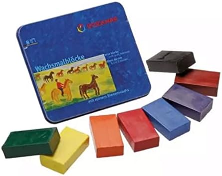 Stockmar 204884258 Waterproof Beeswax Blocks in Tin, 8 Blocks