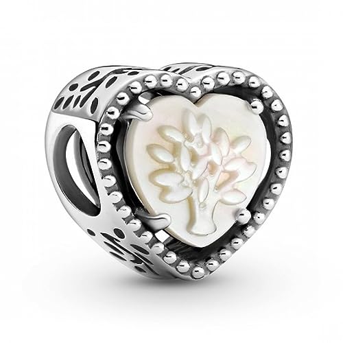 PANDORA Offen Gearbeitetes Herz & Stammbaum Charm-Anhänger aus Sterling Silber, 799413C01