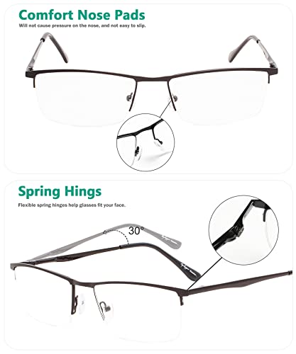 Image of Eyekepper 4-Pack Quality Half-Rim Reading Glasses Readers with Spring Hinges Include Computer Readers for Women Men