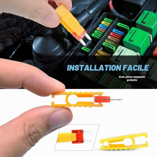 Nilight Lot de 120 Mini Fusibles à Lame 5 A, 7,5 A, 10 A, 15 A, 20 A, 25 A, 30 A, ATM, APM, Accessoires de Rechange, pour Voiture, Moto, Camion, Bateau – vue 9