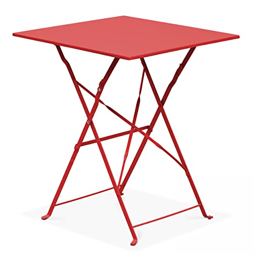 Oviala Table de Jardin Pliante bistrot en Acier Rouge Cover