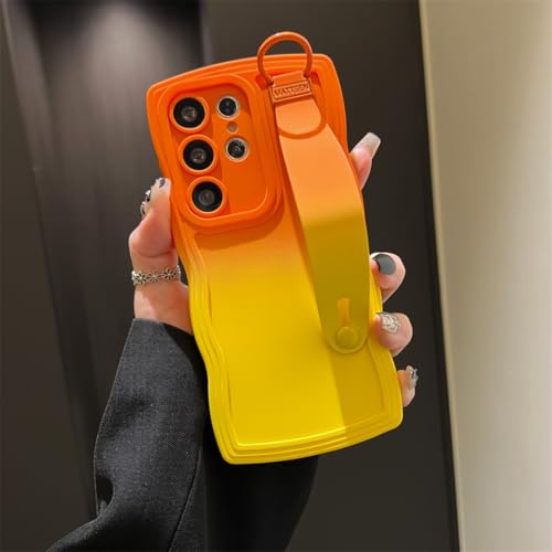 Coque silicone Samsung S22 jaune orange protection antichoc avec béquille