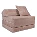 FORTISLINE - Klappmatratze 200x70x10cm mit Kopfteil & Kissen – Gästebett ausklappbar für Kinderzimmer & Camping Matratze Schaumstoff – Faltmatratze tragbar – Faltbare Matratze aus Cord – Altrosa