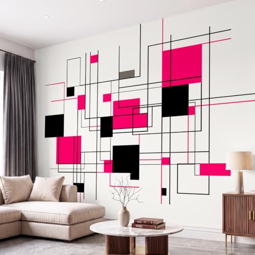 Papel pintado panorámico de salón minimalista rectangular de 150x105 cm beige 5