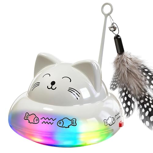 Interactive Cat Toy - 10x10x9cm Electric Cat Teaser | Silicone Smart Motion Toy With Light And Music | Self Play Cats Enrichment