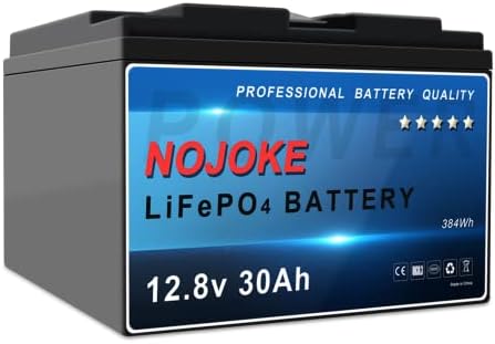 12V 30Ah Lithium LiFePO4 Battery, Deep Cycle Rechargeable Battery, 5000+ Cycles, 10-Year Lifetime, Perfect for Boat, RV, Trolling Motor, Emergency Light, Marine