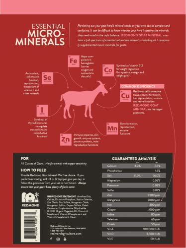 Redmond Goat Mineral Supplement - A Premium sea Salt with Essential Trace Minerals and Vitamins (5 LB) - Thumbnail 4