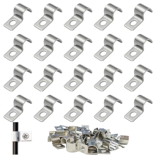 MINGBOLIN 75 Piezas Abrazadera de Tubo U,Abrazaderas Metalicas para Tubos Abrazadera de Fijación Abrazaderas para Tubos Fijacion de Tubo Solo Orificio Clips de Cable,para Tubos y Cables (10mm)