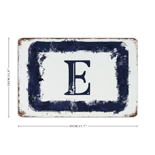 Lettre E monogramme panneau métal déco maison et porte retro - 3
