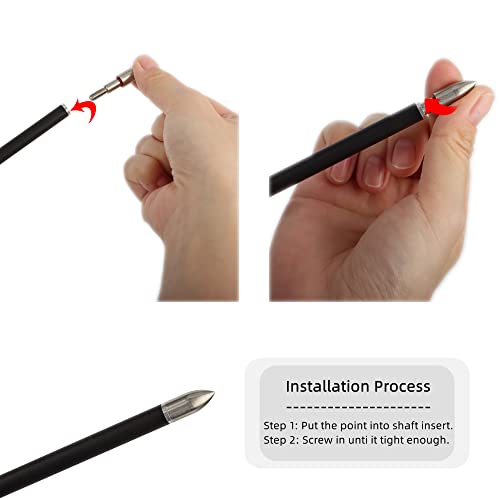 Hosolee 100 Grains Id 6.20Mm/0.244Inch Arrowheads 19/64” Archery Screw-In Field Points Stainless Steel Tips With O-Ring For Targeting Hunting (Pack Of 12) #TOP4