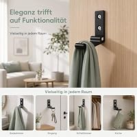 10 Stück Klappbare Kleiderhaken, Aluminium 90° schwarz Garderobenhaken – Ansicht 6