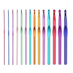 HEYLEAYAR 14PCS Aluminum Crochet Hooks Set,Crochet Handles Engraved Number Size 2MM-10MM,Crochet Needles for Knitting Craft Yarn Contribute to Beginners