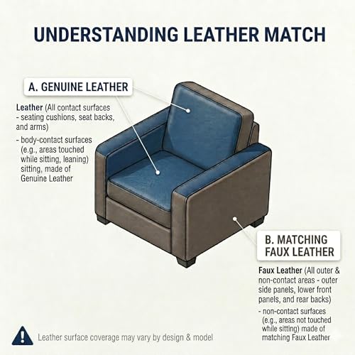 Image of Lexicon Leather Match Manual Recliner Sofa, Wall Hugger Recliner, Latte