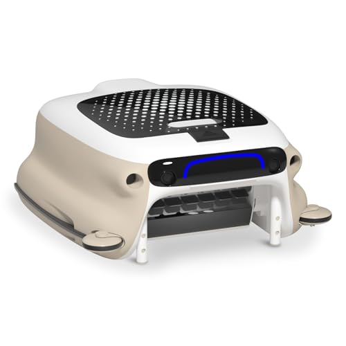 PoolPure PRS100A Robotic Pool Skimmer with 7600mah Super Long Battery Life, Manual Controller Automatic Manual Dual Mode, 10L Big Basket (Black)