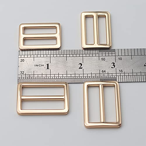 Jwbiz 8Pcs Flat Metal Slide Buckle Belt Adjuster Sliders Tri Glide Strap Hardware Clasp (Gold, 1 1/4 Inch) #TOP4