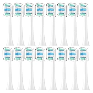 Toothbrush Heads for Philips Sonicare Replacement Brush Heads with Protective Cover Soft Dupont Bristles Electric Toothbrush Replacement Heads for Oral Health, 16 Pack