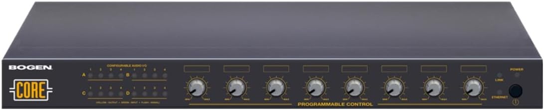 CORE 4X12 Universal Audio Processor (4 Inputs, 12 Outputs), Up to 53 Minutes Built-in Message Storage, 200 Ohms Output Impedance, 8k Ohms Input Impedance, Configuration via PC/Laptop