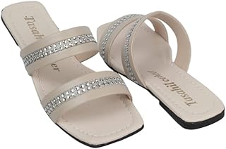 سليبر حريمى فلات جلد 857 فضى 37